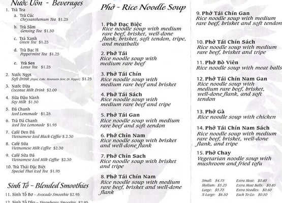 Menu photo 8 Pho Mimosa Snohomish, WA