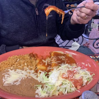 Pink Tequila - Dads cheese Enchiladas with Rice and Beans - Mexican Near Me - North Port, Florida
