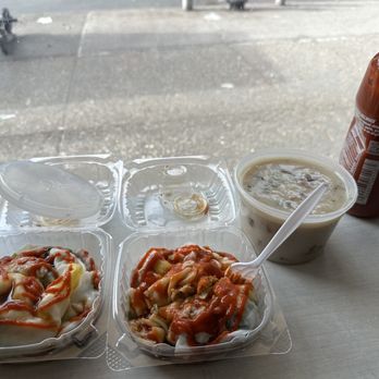 Hong Kong Dim Sum - three containers of food and a bottle of ketchup - Chinese Near Me - Sunset Park, New York Hong Kong Dim Sum - three containers of food and a bottle of ketchup - Chinese Near Me - Sunset Park, New York