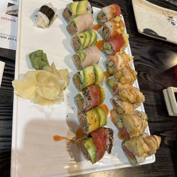 Sushi Club - Not the best lighting but these rolls were beautiful - Sushi Bars Near Me - Fishers, Indiana Sushi Club - Not the best lighting but these rolls were beautiful - Sushi Bars Near Me - Fishers, Indiana