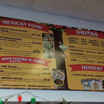 Calle Mexico - Menu (new: appetizers and desserts) - Mexican Near Me - Edmonton, Alberta