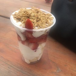 Fresas y bananas con crema