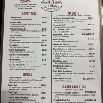 Acadiana Seafood - Menu - Cajun/Creole Near Me - Minden, Louisiana Acadiana Seafood - Menu - Cajun/Creole Near Me - Minden, Louisiana
