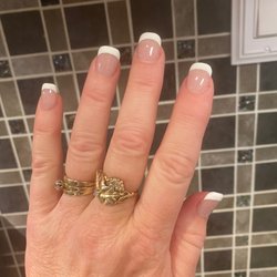 New Moon Nails and Spa - My French tips by Annie at New Moon! Anna, is the other gal there who is great at pedicures as well.