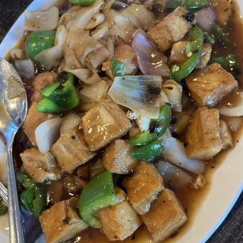 Journey To The Dumpling - Tofu Chow Fun with black bean sauce - Chinese Near Me - Elk Grove, California Journey To The Dumpling - Tofu Chow Fun with black bean sauce - Chinese Near Me - Elk Grove, California