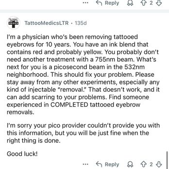 Miracle Laser Clinic - A 755nm beam was used. I need to go in for a second treatment to remove the pinkish tint left over, which can be achieved by a 532nm beam. - Skin Care Near Me - Los Angeles, California