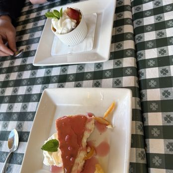 Cafe Fina - Blood orange cheesecake dessert, and crème brûlée dessert - Seafood Near Me - Monterey, California Cafe Fina - Blood orange cheesecake dessert, and crème brûlée dessert - Seafood Near Me - Monterey, California