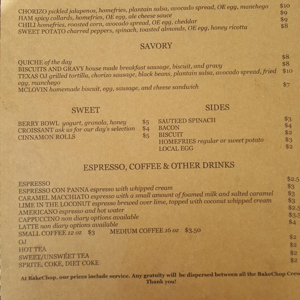 BakeChop - Breakfast menu - Coffee & Tea Near Me - Deland, Florida BakeChop - Breakfast menu - Coffee & Tea Near Me - Deland, Florida