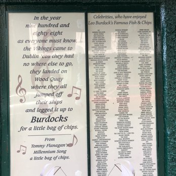 Leo Burdock - Wall of Fame - Fast Food Near Me - Dublin, D