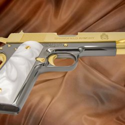 Top Gun Armory - Springfield Armory 1911 MIL-SPEC - 24K GOLD & BLACK CHROME PLATED
