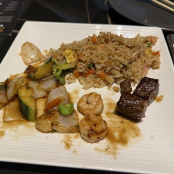 Sushi Yama - Hibachi shrimp and steak (half eaten) - Izakaya Near Me - Indianapolis, Indiana Sushi Yama - Hibachi shrimp and steak (half eaten) - Izakaya Near Me - Indianapolis, Indiana