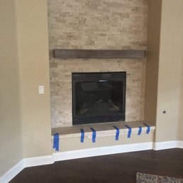 Fireplace and new wood Fireplace and new wood