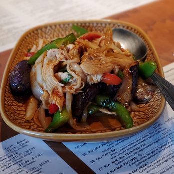 Thai Spice - 34. Pad Ma-Kur. Sautéed eggplant with chicken! - Thai Near Me - Pinole, California Thai Spice - 34. Pad Ma-Kur. Sautéed eggplant with chicken! - Thai Near Me - Pinole, California