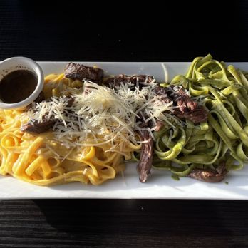 Chios Peruvian Grill - Fettuccine dos Sabores con lomo - Peruvian Near Me - Van Nuys, California