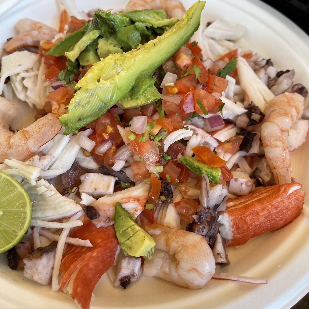 Mariscos Los Compadres - Tostada Mixta (tostadas on the side) - Mexican Near Me - Dinuba, California Mariscos Los Compadres - Tostada Mixta (tostadas on the side) - Mexican Near Me - Dinuba, California