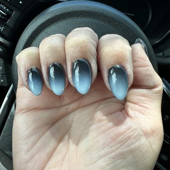 Kayla Nails - Black and White hombre, dip full set. - Nail Salons Near Me - Los Gatos, California Kayla Nails - Black and White hombre, dip full set. - Nail Salons Near Me - Los Gatos, California