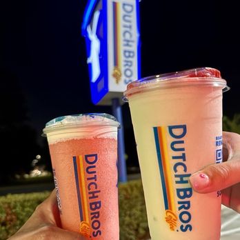 Dutch Bros Coffee - Red raspberry blended energy drink w/ Soft Top™ and blue poppin' candy. - Juice Bars & Smoothies Near Me - Conroe, Texas