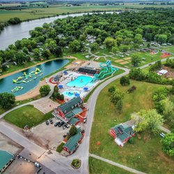 River Bend Resort - Our campground featuring the Crawfish River, our pond and Wibit system, our waterpark and BenderZ Bar and Grill