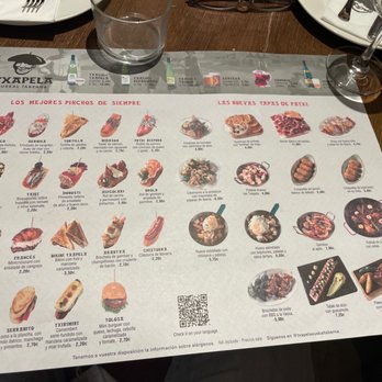 Txapela - Instead of a digital menu: place mats w pictures!!! - Basque Near Me - Madrid, M