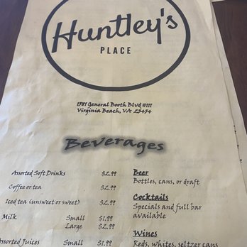 Huntley's Place - Beverage menu - Breakfast & Brunch Near Me - Virginia Beach, Virginia Huntley's Place - Beverage menu - Breakfast & Brunch Near Me - Virginia Beach, Virginia