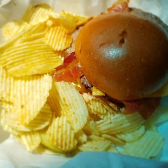 Leff's Lucky Town - First look, seriously no toppings at all with the bacon cheeseburger. - Sports Bars Near Me - Wauwatosa, Wisconsin