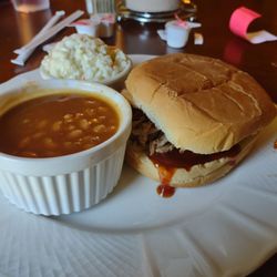 Hercules Southern BBQ - Pulled Pork Dinner with slaw and baked beans