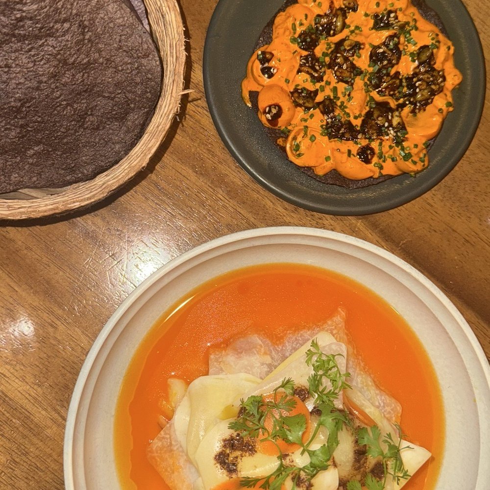 Damian - Salmon tostada and carrot aguachile - Mexican Near Me - Los Angeles, California