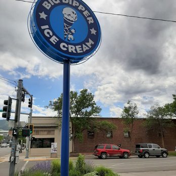 Big Dipper Ice Cream - a blue sign with ice cream on it - Ice Cream & Frozen Yogurt Near Me - Missoula, Montana