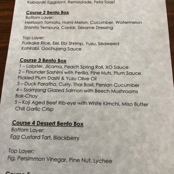 610 Magnolia - Bento menu for the evening - Southern Near Me - Louisville, Kentucky