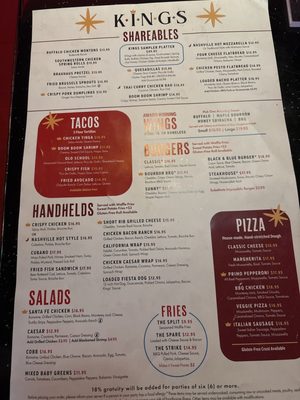 Menu photo 1 Kings Dining & Entertainment Franklin, TN