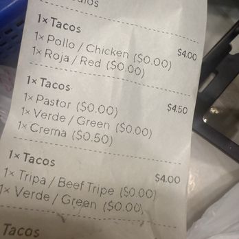 Tacos La Choca - 0.50cent for crema - Food Trucks Near Me - San Jose, California Tacos La Choca - 0.50cent for crema - Food Trucks Near Me - San Jose, California