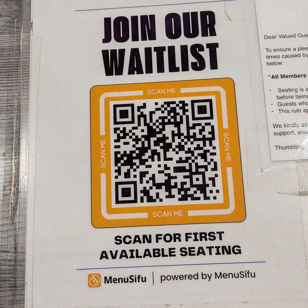 Thumbling - Use this QR code to join the waitlist - Shanghainese Near Me - West Covina, California