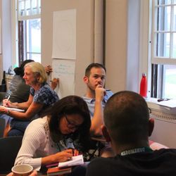 Beepboop Spanish-Learning Community - Spanish students working on group projects (or deep in thought)