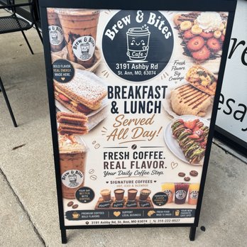 Brew & Bites Cafe - Signage - Coffee & Tea Near Me - Saint Ann, Missouri