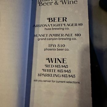 36 Below - Menu - Speakeasies Near Me - Phoenix, Arizona