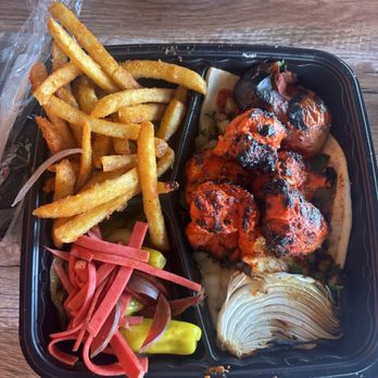 Dama Grill - Chicken Plate (same as other picture, just removed the pita, hummus, and garlic sauce so you can see the meat!) - Mediterranean Near Me - Los Angeles, California Dama Grill - Chicken Plate (same as other picture, just removed the pita, hummus, and garlic sauce so you can see the meat!) - Mediterranean Near Me - Los Angeles, California