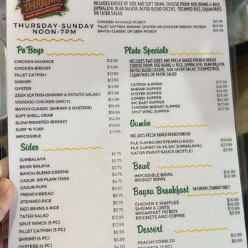 Darrow's New Orleans Grill - Menu - Cajun/Creole Near Me - Carson, California