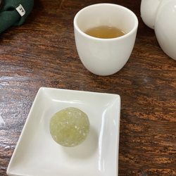 Sushi Red - Complimentary tea and mochi ice cream