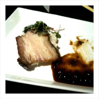 Tomodachi Sushi - NYE DInner 2010: Seared Pork Belly with Truffled Rice. - Sushi Bars Near Me - Austin, Texas