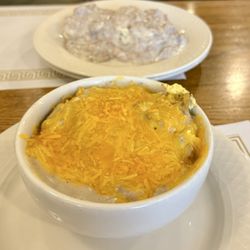 Lori's Family Restaurant - Two egg breakfast bowl and sausage gravy and biscuits