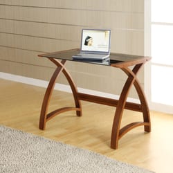 Chris Baron Interiors - Danish Designed Oak and Black Glass Desk