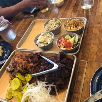 Sweet Cheeks Q - Family style-pork belly, ribs, brisket, pulled pork and lunch lady platter - Southern Near Me - Boston, Massachusetts Sweet Cheeks Q - Family style-pork belly, ribs, brisket, pulled pork and lunch lady platter - Southern Near Me - Boston, Massachusetts