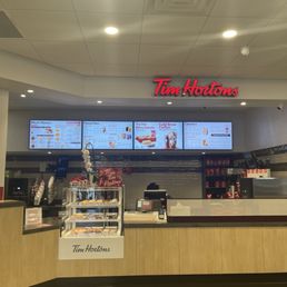 the counter and menus of tim hortons