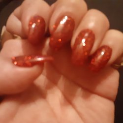 Nails Avenue - When you ask for red she gives you red! Picture doesnt do justice.Looks like Candy Apples from the fair!
