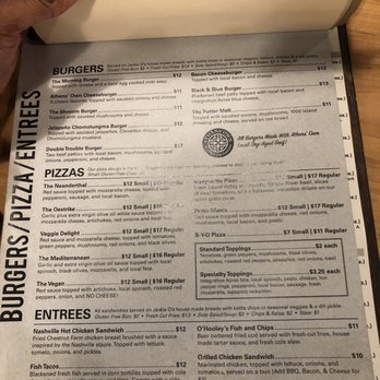 Jackie O's Brewpub - Menu part 5 - Brewpubs Near Me - Athens, Ohio
