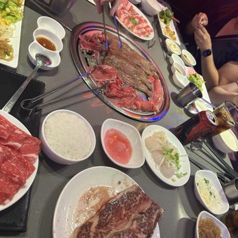 Mr BBQ - More grilling action! We need to unbutton the top faster of our pants!!  Hahaha - Korean Near Me - Fullerton, California
