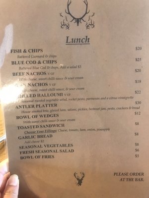 Menu photo 2 The Hard Antler Bar & Restaurant Haast, WTC