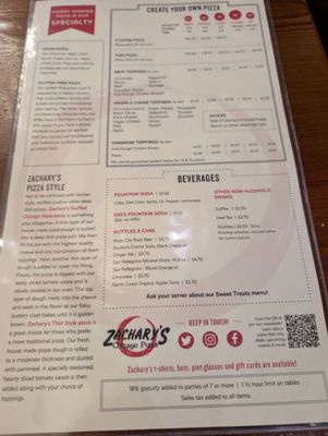 Menu photo 3 Zachary's Chicago Pizza Oakland, CA Menu photo 3 Zachary's Chicago Pizza Oakland, CA