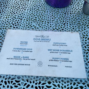 Naked Cafe - Dog menu - Breakfast & Brunch Near Me - Solana Beach, California Naked Cafe - Dog menu - Breakfast & Brunch Near Me - Solana Beach, California