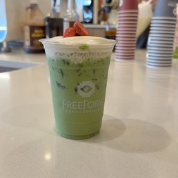 strawberry matcha with dairy free strawberry cold foam strawberry matcha with dairy free strawberry cold foam